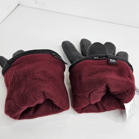 Windriver Faux Leather Gloves Thinsulate Winter Cozy Black Men's Size M - Picture 13 of 16